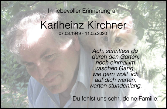 Traueranzeige von Karlheinz Kirchner von WochenKurier