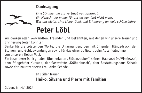 Traueranzeige von Peter Löbl von WochenKurier