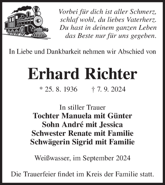 Traueranzeige von Erhard Richter von WochenKurier